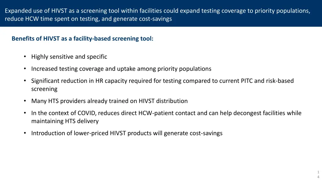 expanded use of hivst as a screening tool within