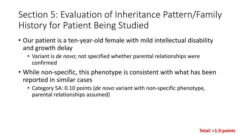 section 5 evaluation of inheritance pattern