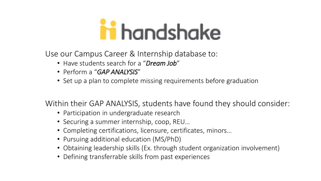 use our campus career internship database to have