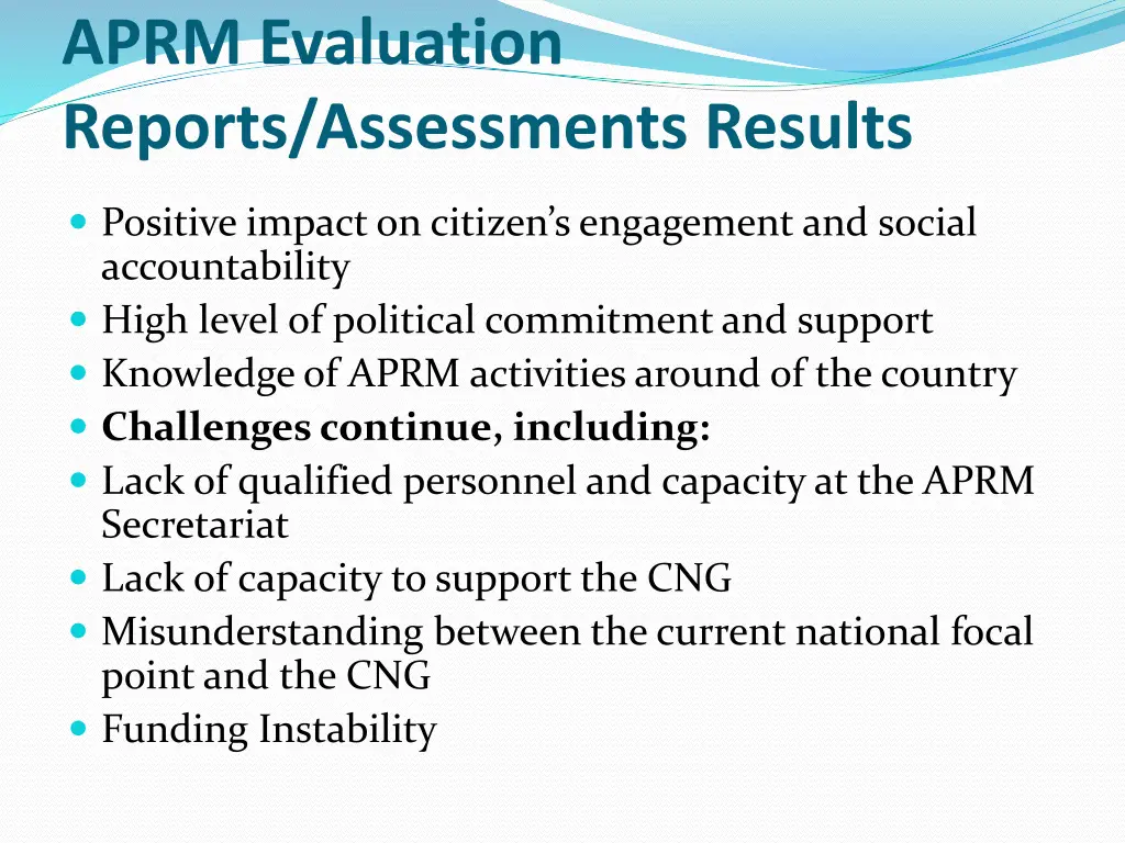 aprm evaluation reports assessments results