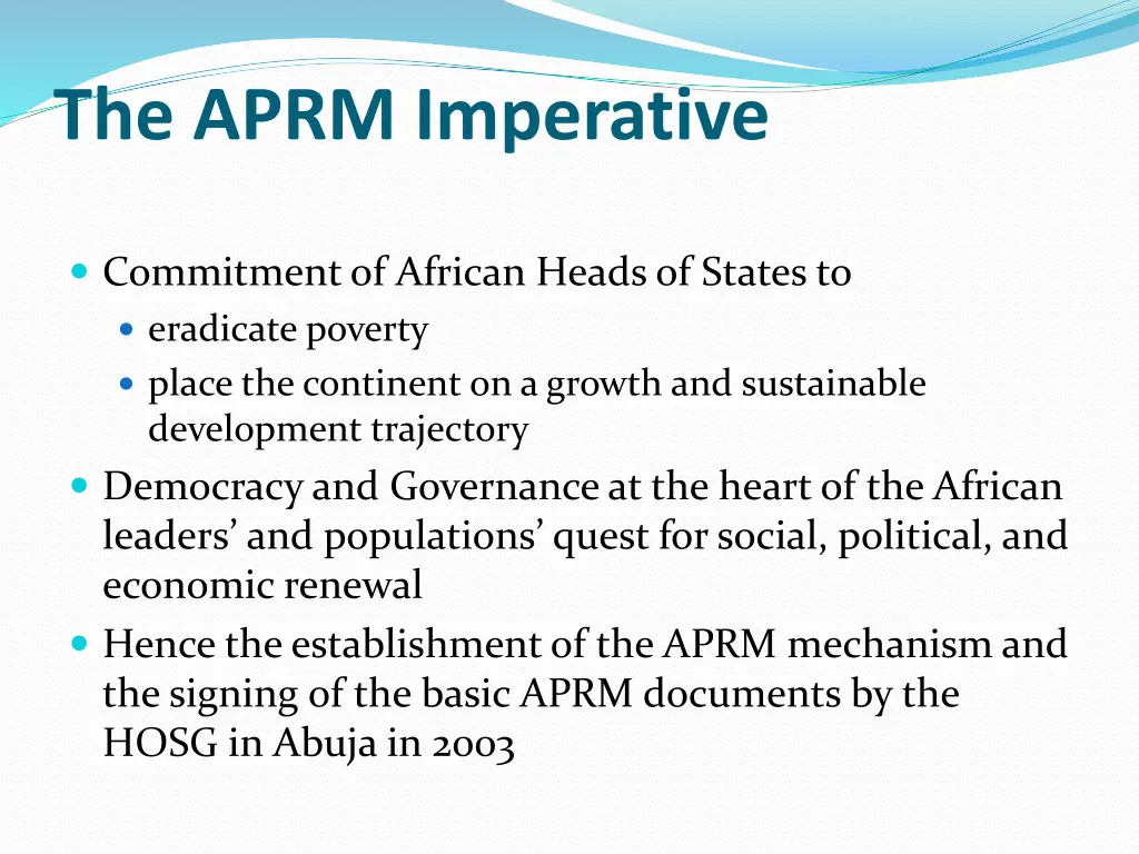 the aprm imperative