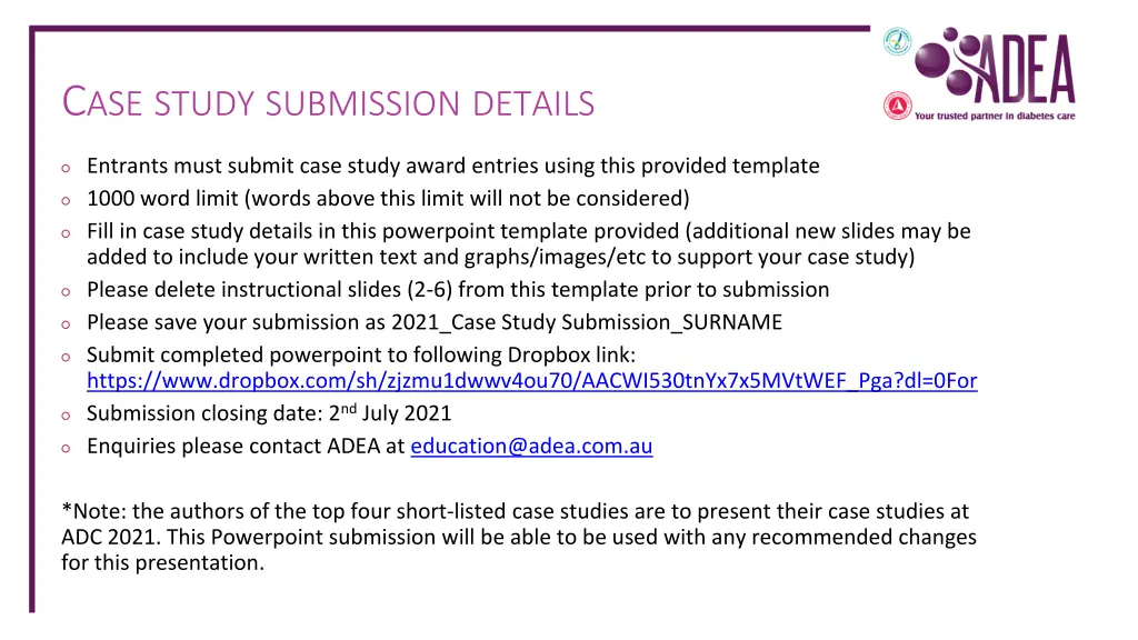 c ase study submission details