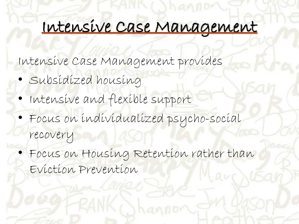 intensive case management intensive case