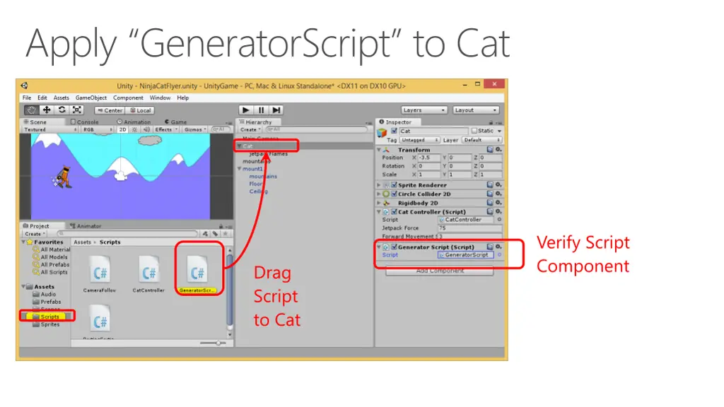 apply generatorscript to cat