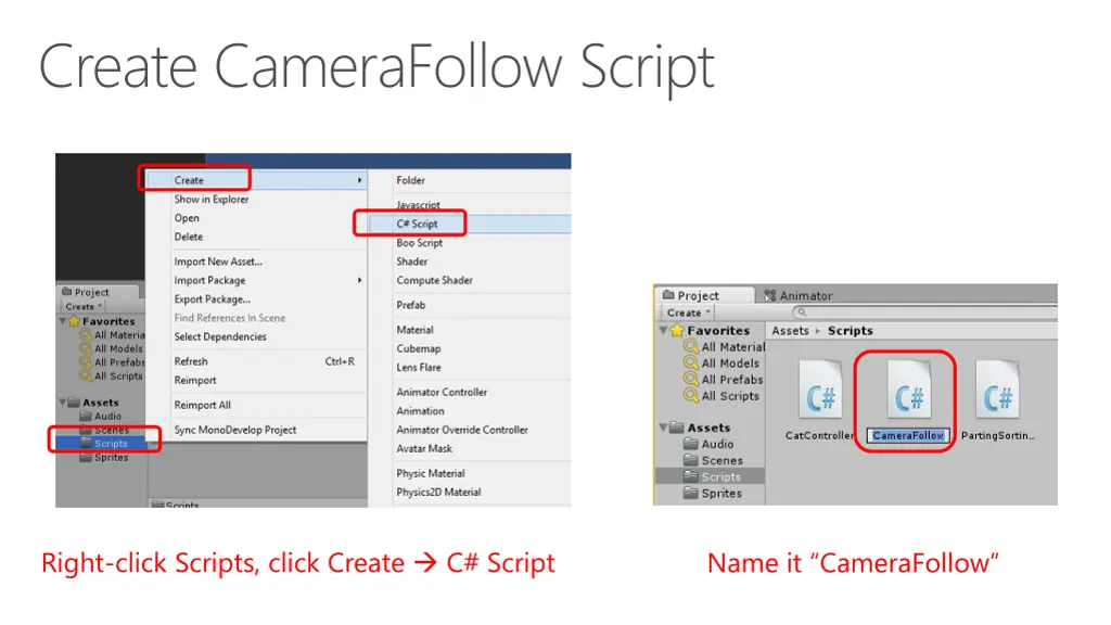 create camerafollow script