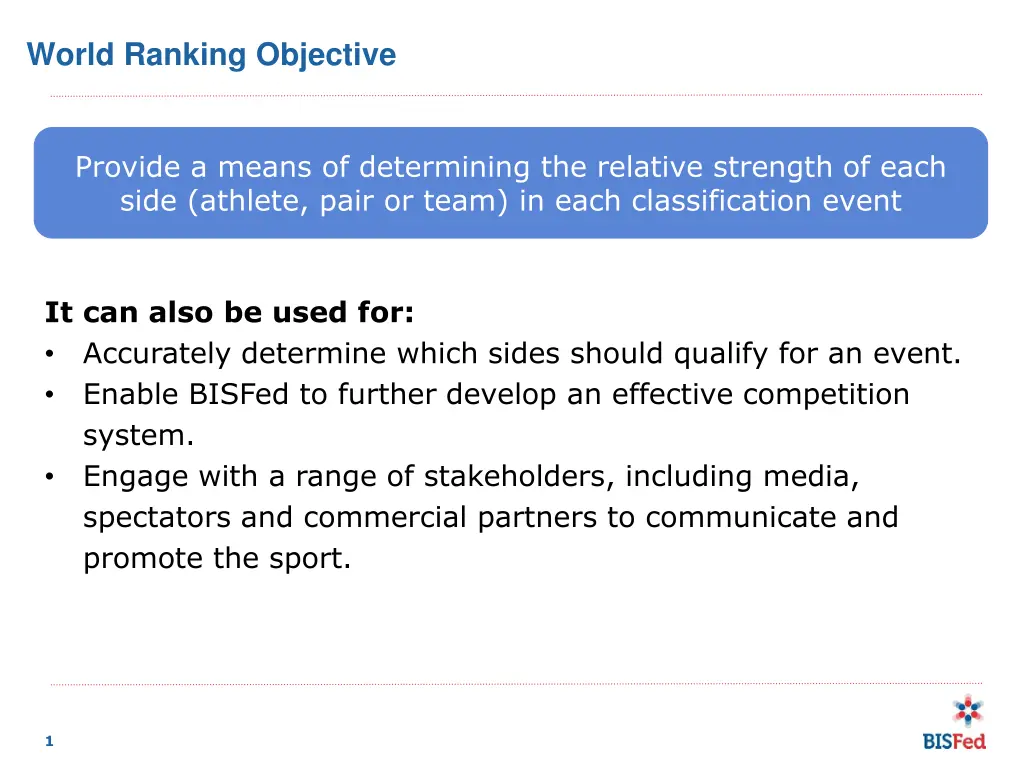 world ranking objective