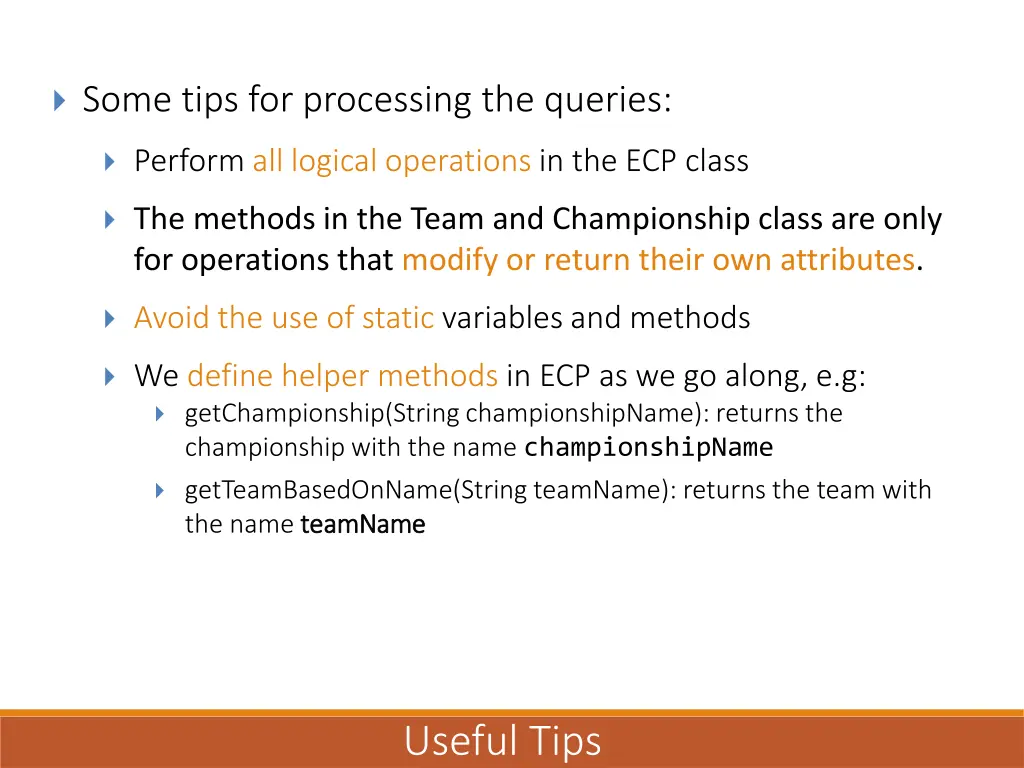 some tips for processing the queries