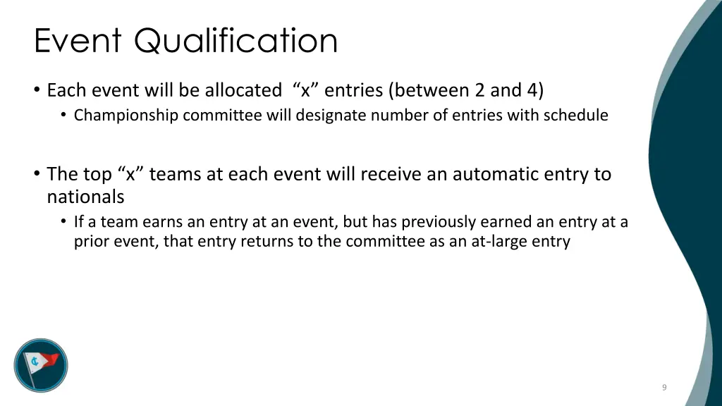 event qualification each event will be allocated