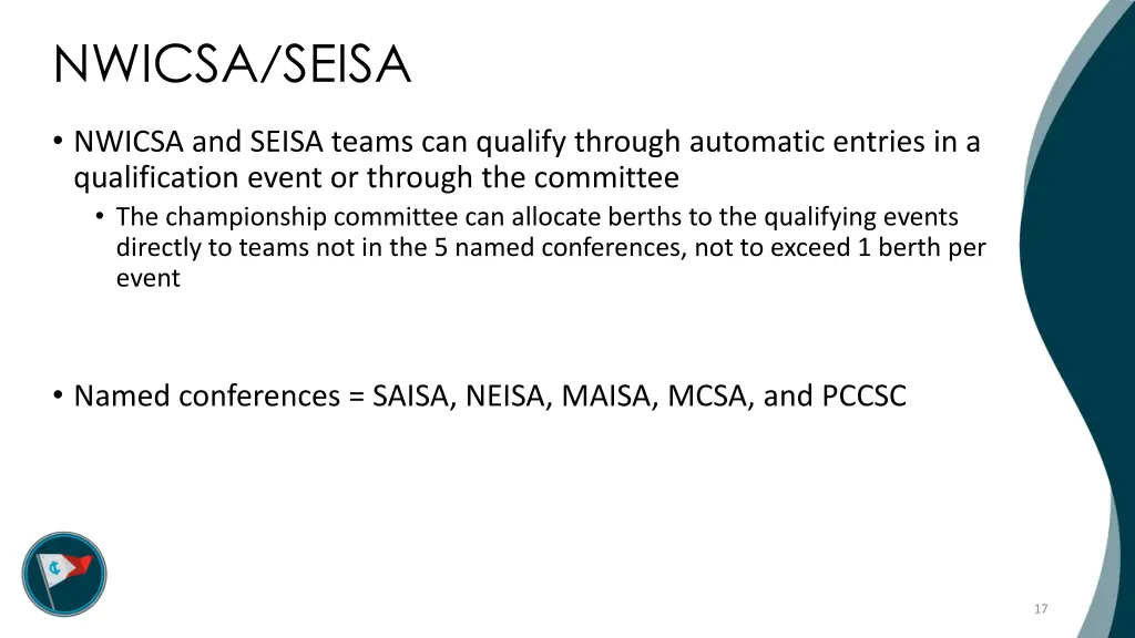 nwicsa seisa nwicsa and seisa teams can qualify