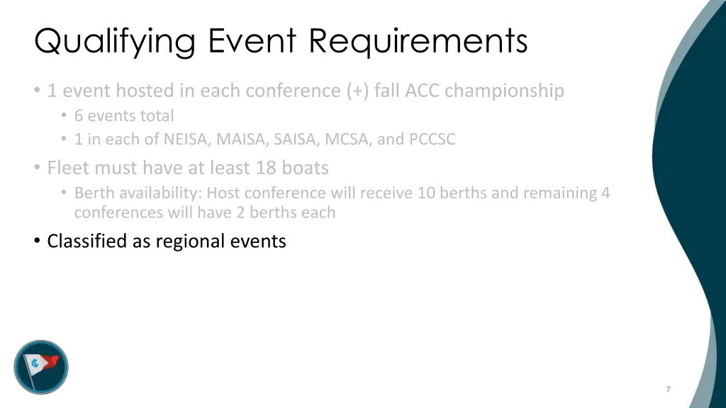 qualifying event requirements 1 event hosted 2