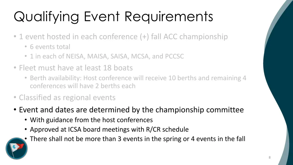 qualifying event requirements 1 event hosted 3