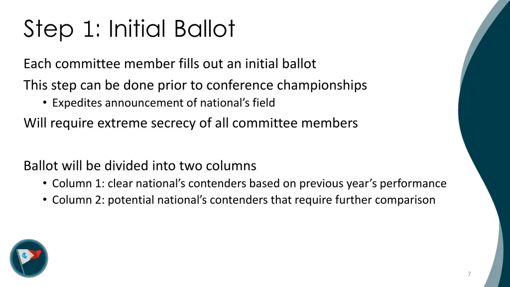 step 1 initial ballot