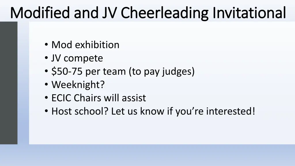 modified and jv cheerleading invitational