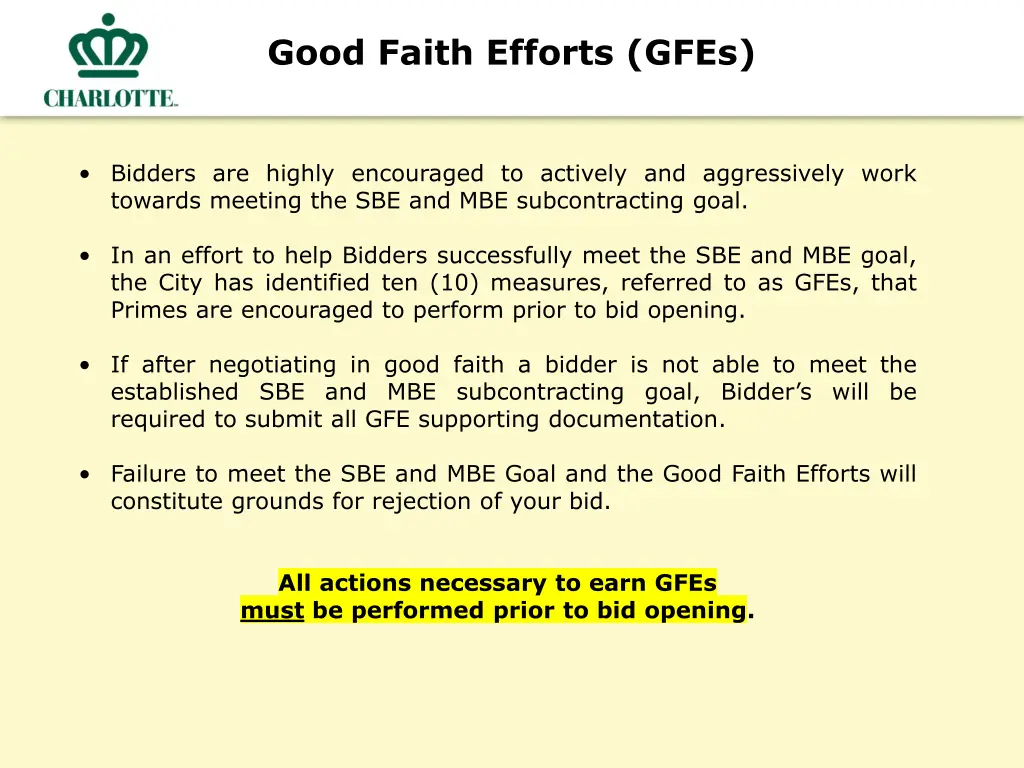 good faith efforts gfes 1