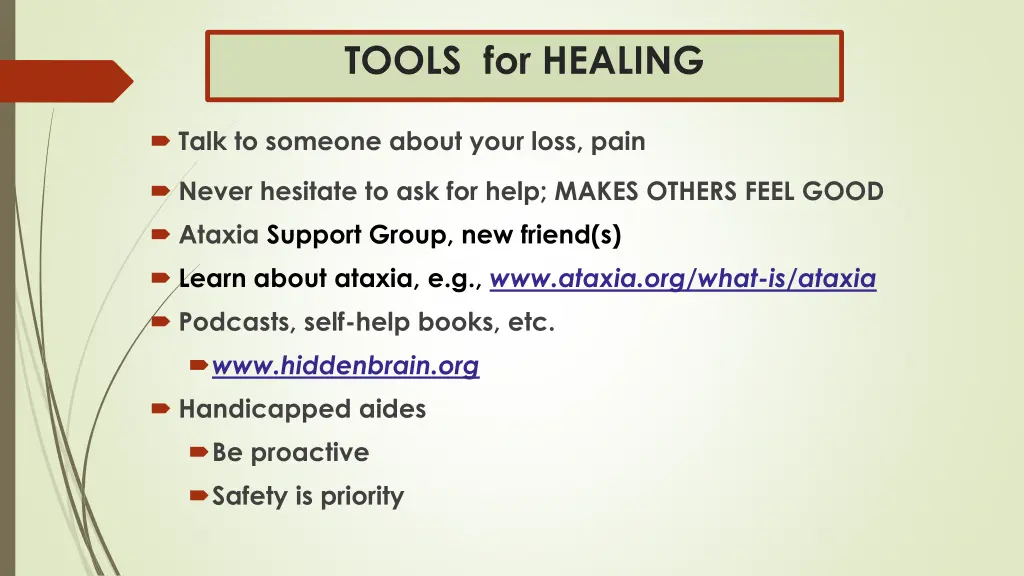 tools for healing