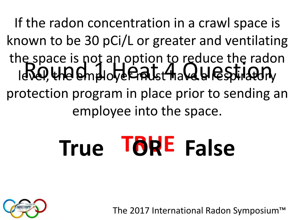 if the radon concentration in a crawl space