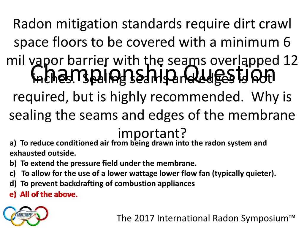 radon mitigation standards require dirt crawl