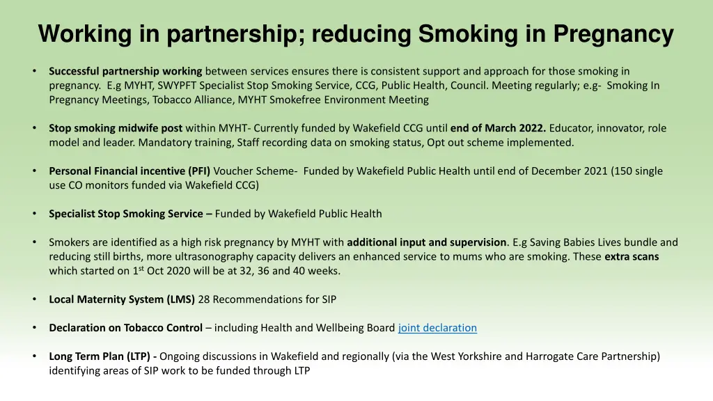 working in partnership reducing smoking