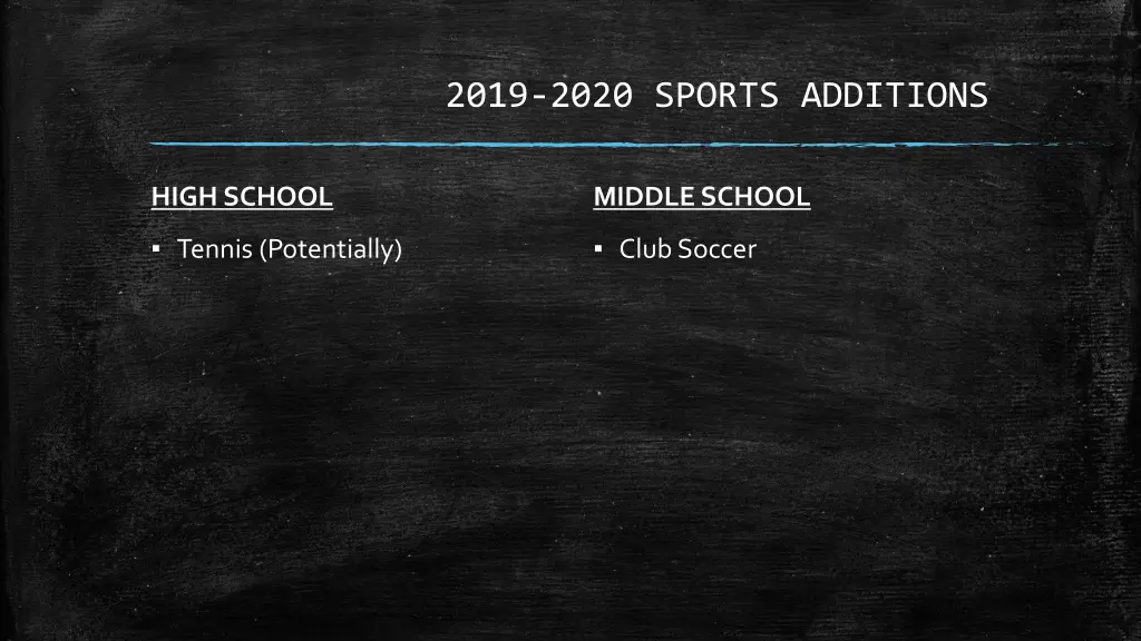 2019 2020 sports additions