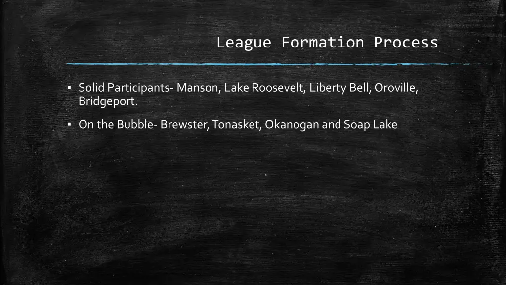 league formation process