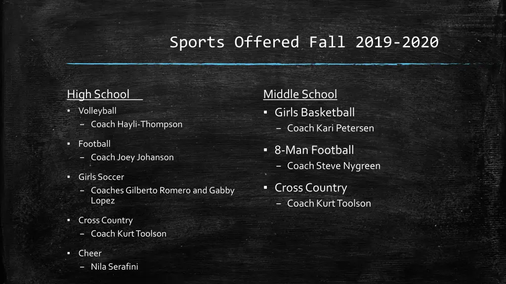 sports offered fall 2019 2020