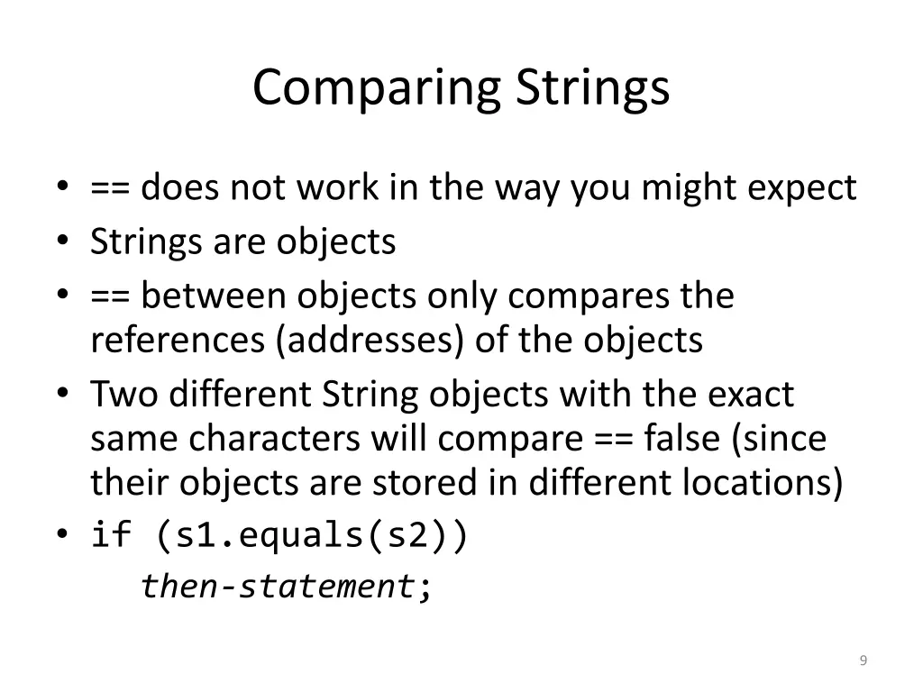 comparing strings