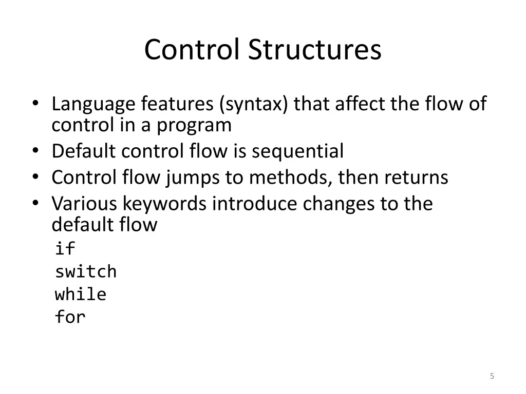 control structures