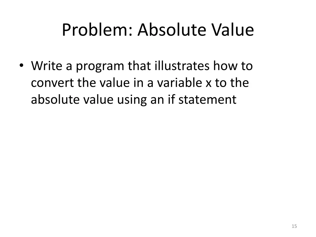 problem absolute value