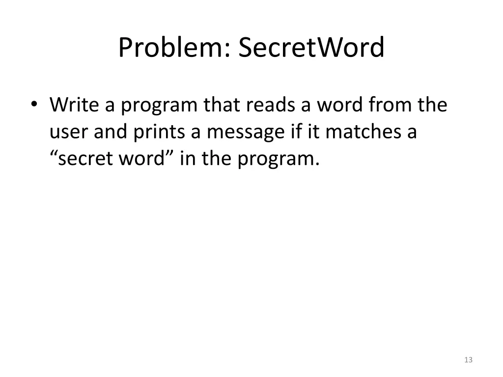 problem secretword