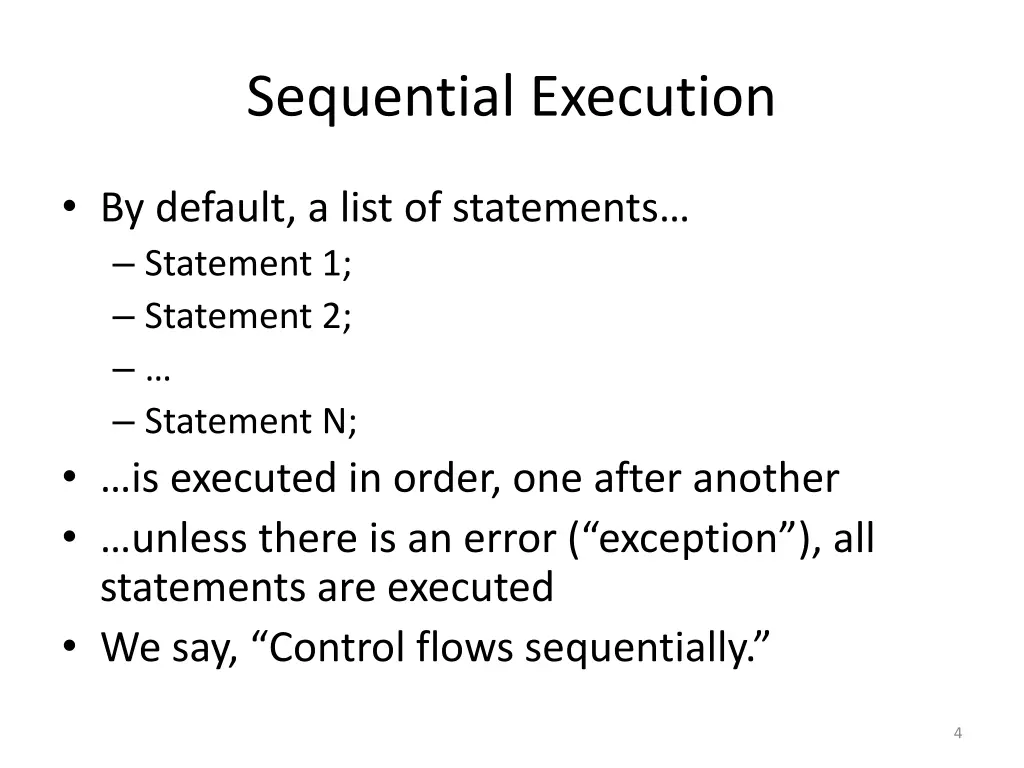 sequential execution