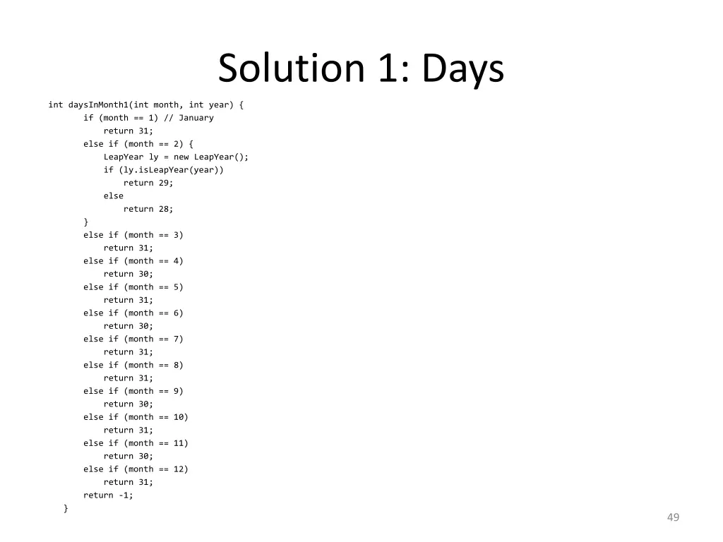 solution 1 days