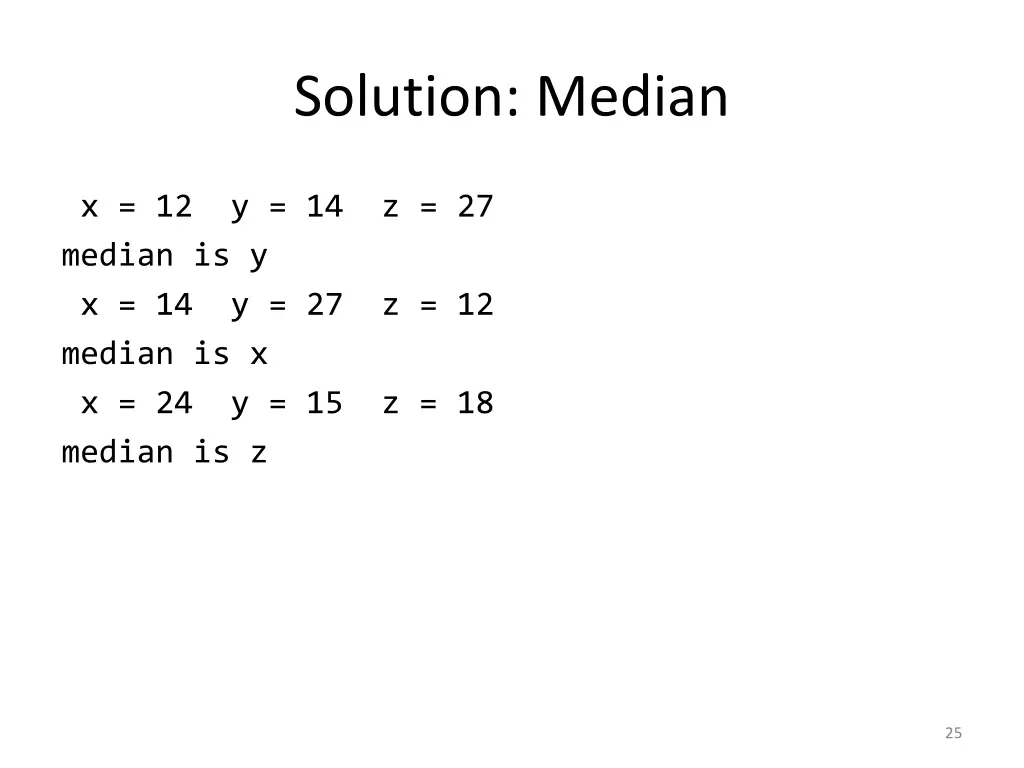 solution median 1