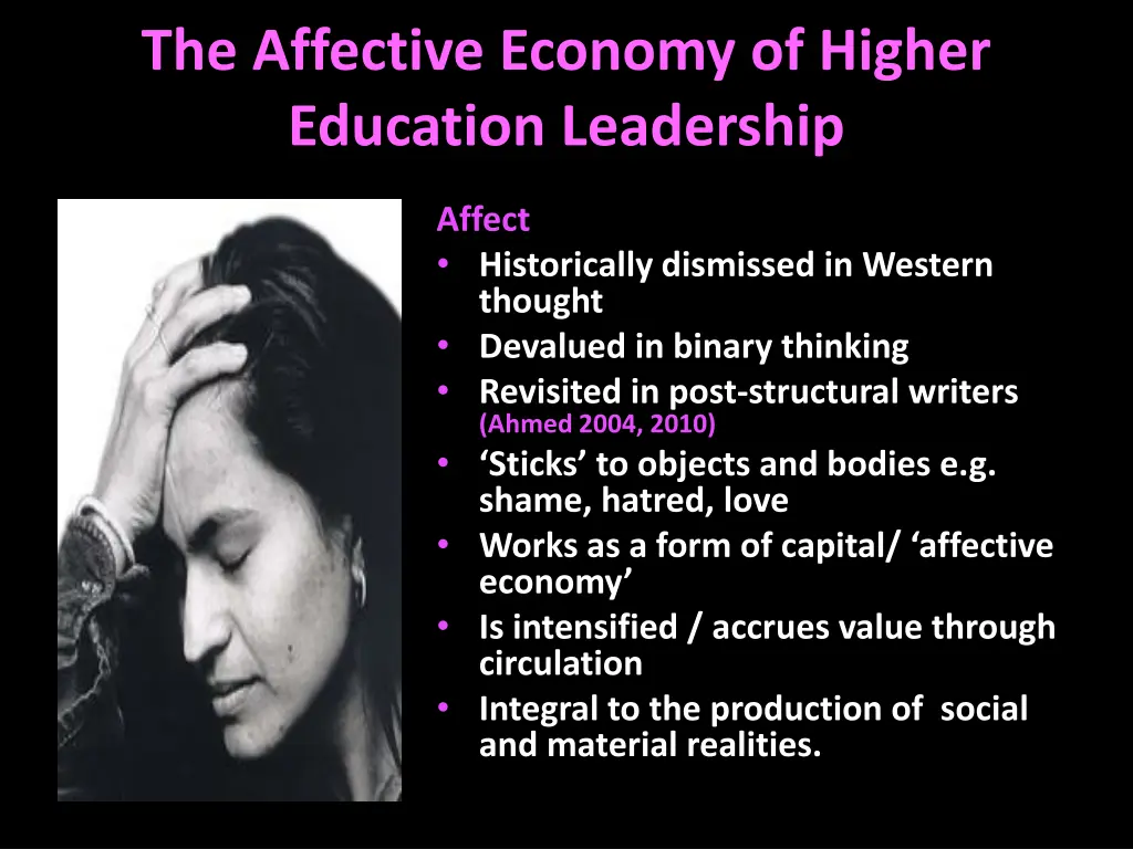 the affective economy of higher education