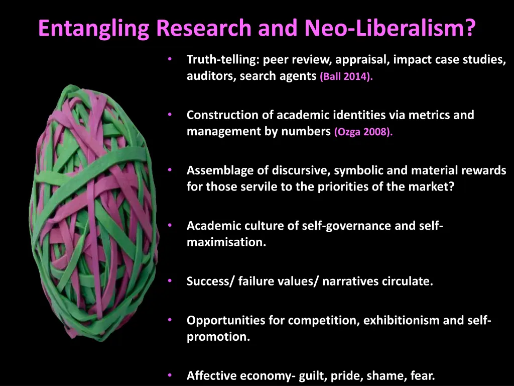 entangling research and neo liberalism