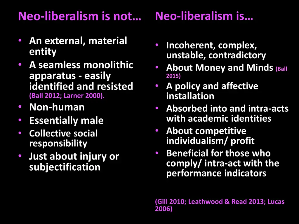 neo liberalism is not