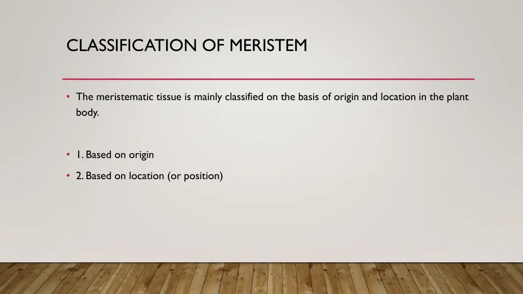 classification of meristem