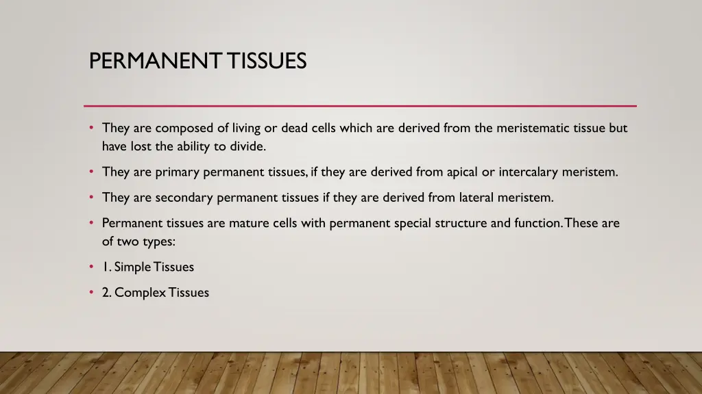 permanent tissues