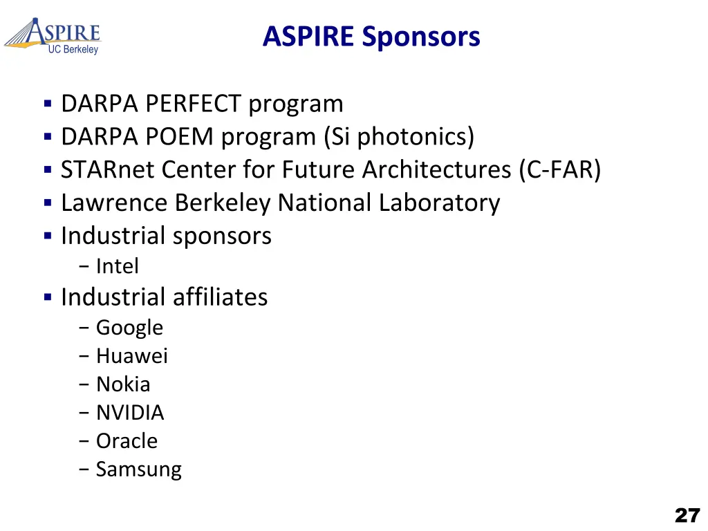 aspire sponsors