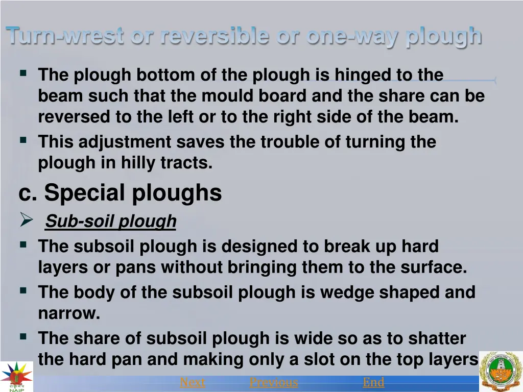 the plough bottom of the plough is hinged