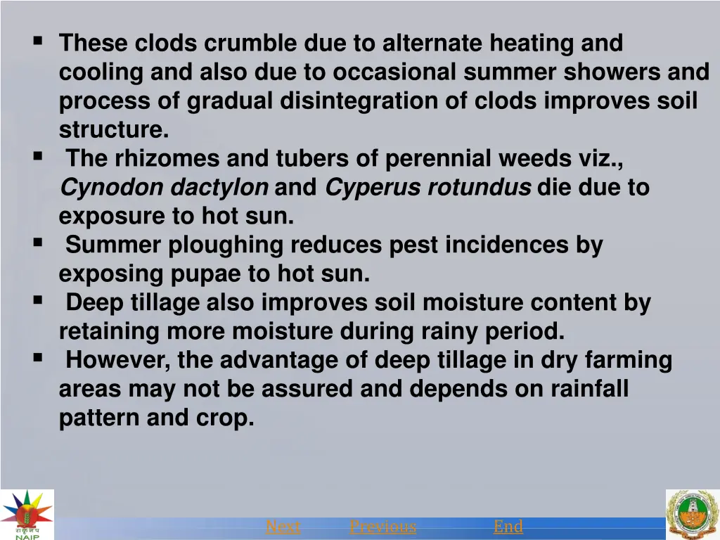 these clods crumble due to alternate heating