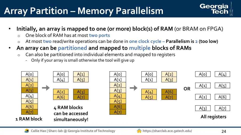 array partition memory parallelism 1