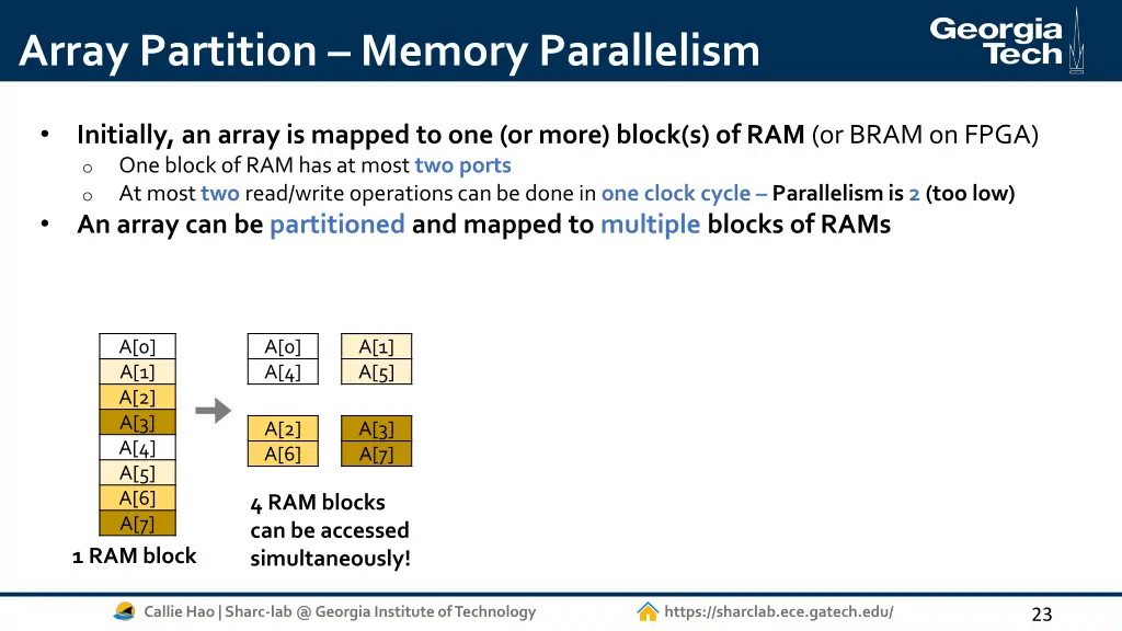 array partition memory parallelism