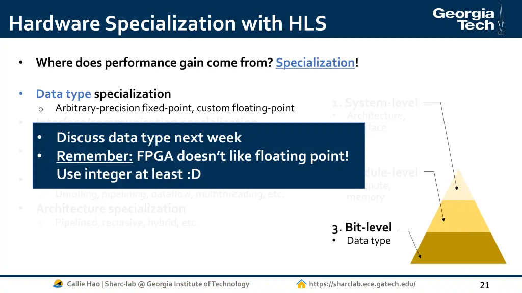 hardware specialization with hls 2