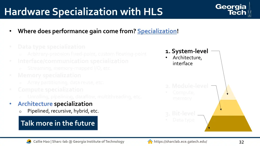 hardware specialization with hls 4