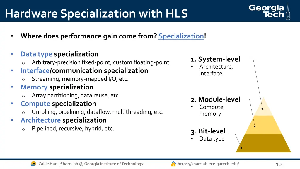 hardware specialization with hls