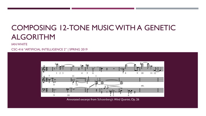 composing 12 tone music with a genetic algorithm