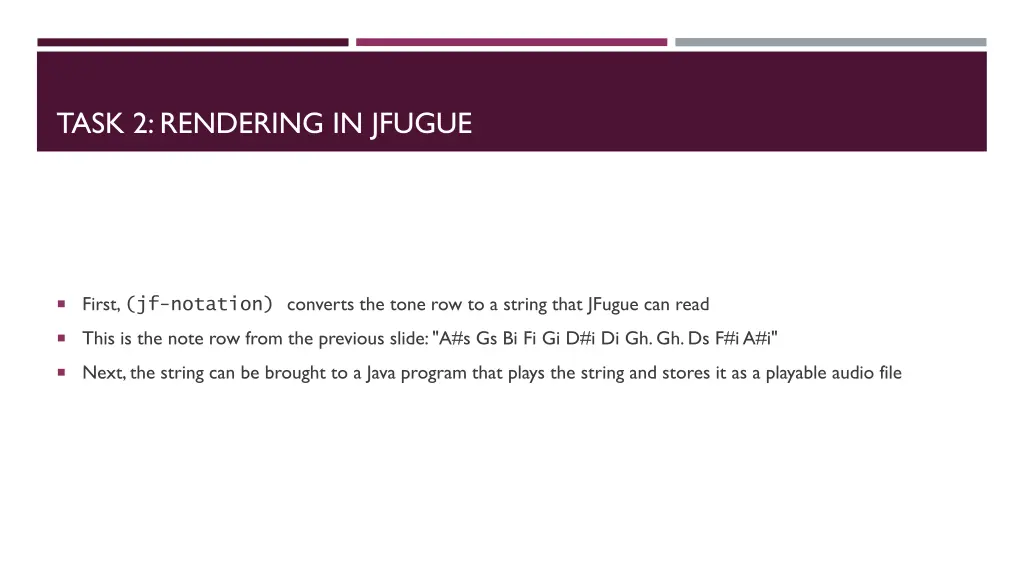 task 2 rendering in jfugue