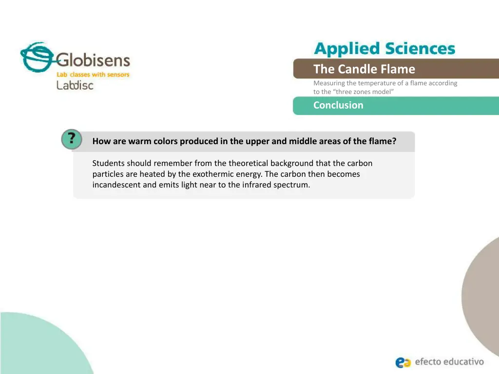 the candle flame measuring the temperature 17