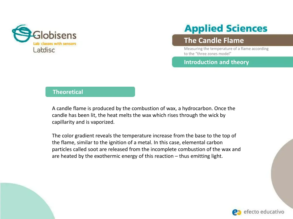 the candle flame measuring the temperature 3