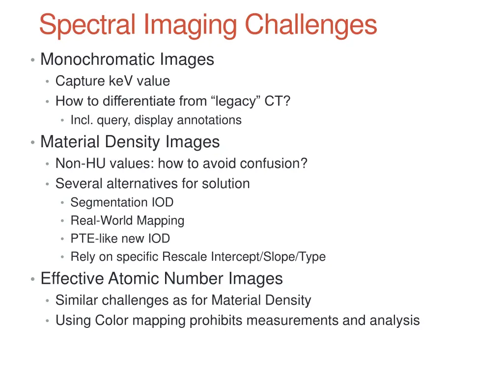 spectral imaging challenges